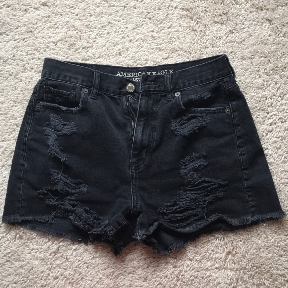Black Ripped Shorts